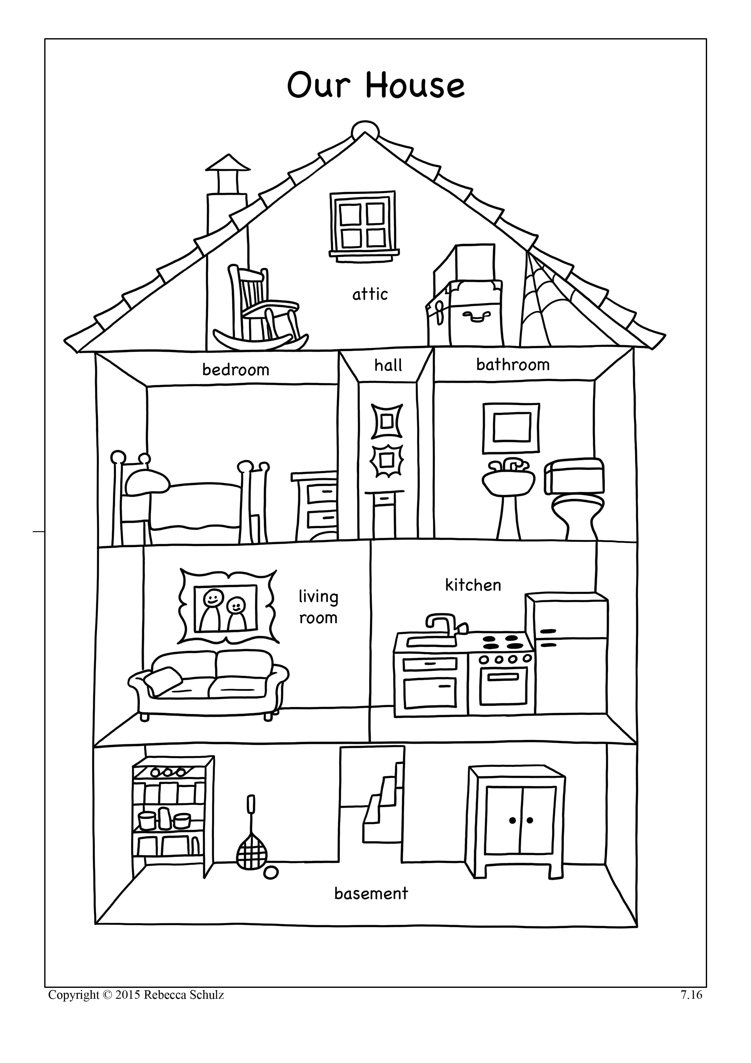 Easy Coloring Of House Inside Coloring Pages